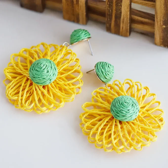 boucles Tournesol en Rotin