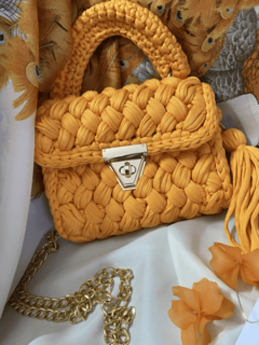 Sac en crochet Jaune soleil